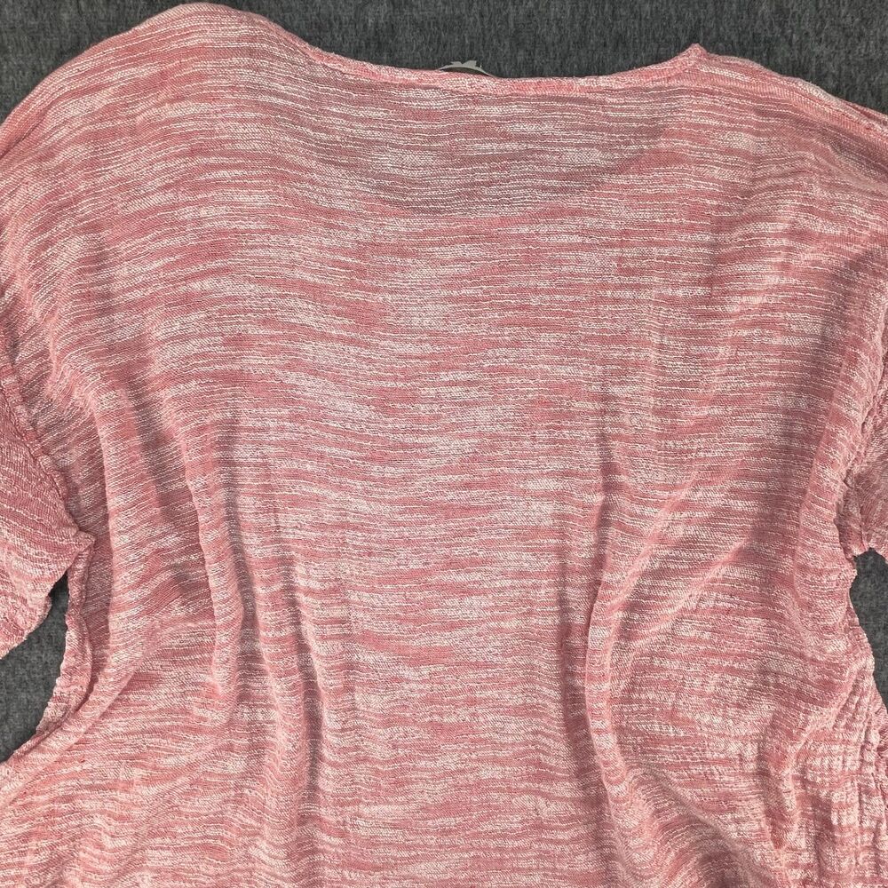 FLAX XL Red Marled Linen Top Boxy Oversized Lagenlook Boho Coastal Long Sleeve - Picture 9 of 10